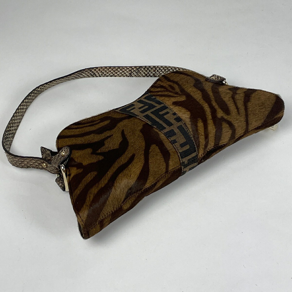 Fendi Zucca Pattern Handbag Animal Pattern Harako… - image 2
